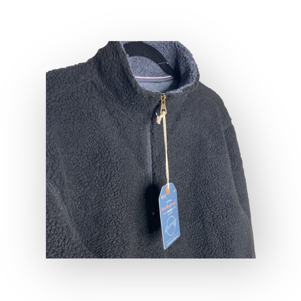 new Weatherproof ๐ Vegan Sherpa 1/4 Zip Pullover Sweatee Sweatshirt ๐ Black - Picture 7 of 16